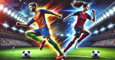 Male and Female Football Players